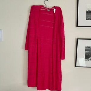 Chico's Fuchsia Open Knit Cardigan